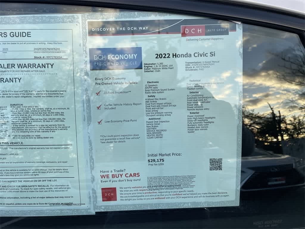 2022 Honda Civic Si Manual